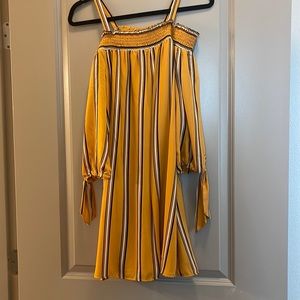 Yellow summer off the shoulder dress